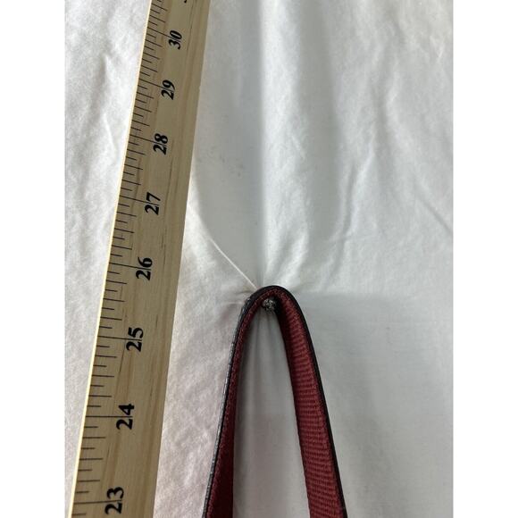 FOSSIL Red‎ Leather Large Business Bag Tote Purse Metal Embellishment Vintage - Picture 6 of 10